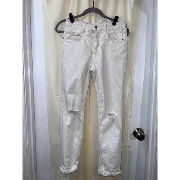 Anthropologie Pilcro Distressed Slim Boyfriend‎ Cropped Jeans Size 27/24" inseam - Picture 1 of 6